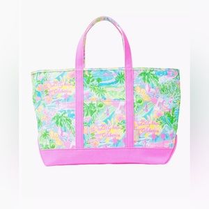 Lilly Pulitzer Mercato Canvas Cotton Tote Bag - Multi Lilly Loves California